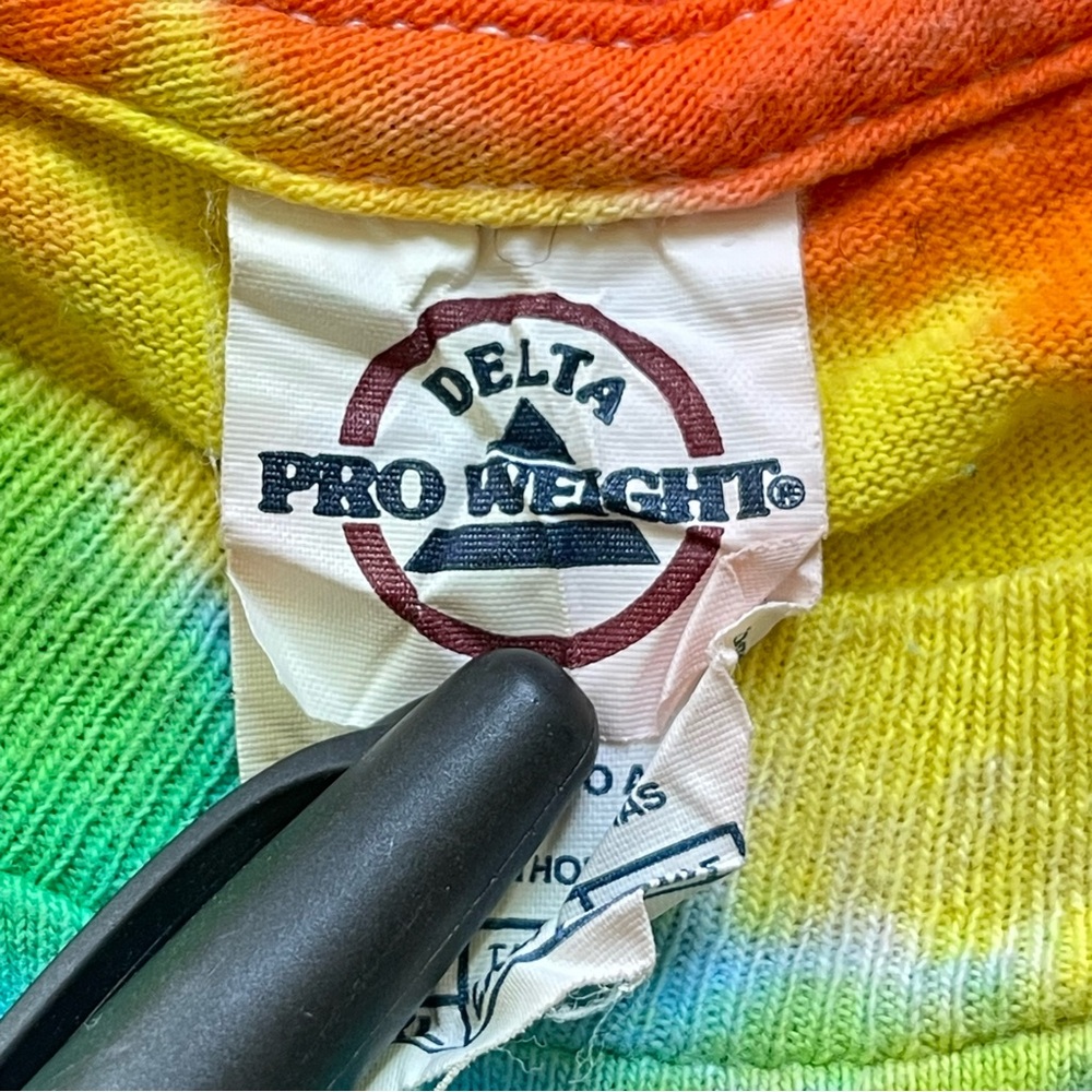 Vintage 90s Washington DC Colorful Rainbow Tie-Dye Delta Pro Weight T-Shirt - Picture 4 of 11